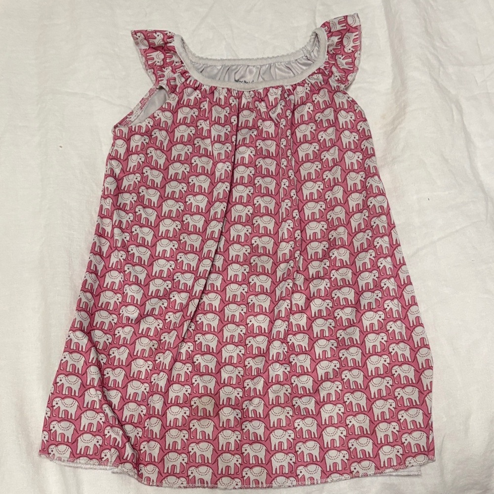 Roller Rabbit Pink and White Elephant Print Dress